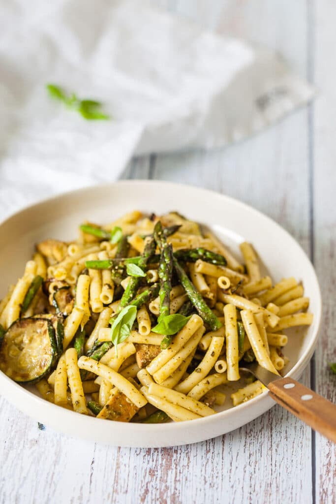 Vegan Green Pesto Pasta Salad Vibrant Plate